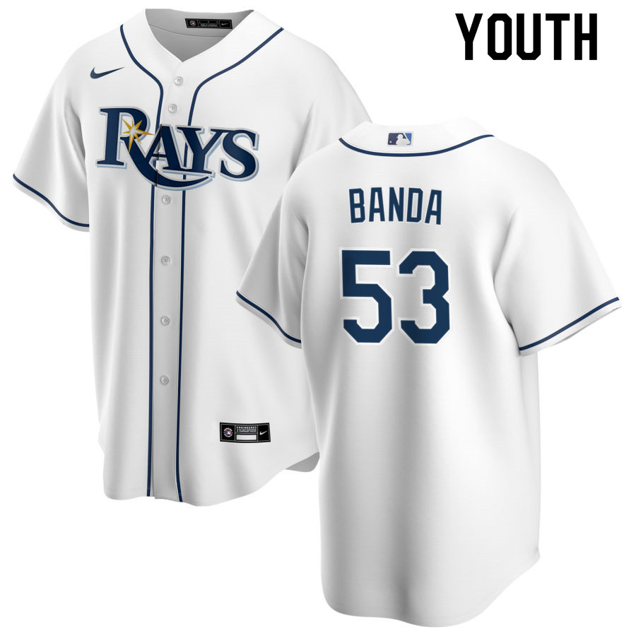 Nike Youth #53 Anthony Banda Tampa Bay Rays Baseball Jerseys Sale-White - Click Image to Close